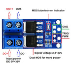 400W Max 30A PWM Regulator Adjustment Motor DC5V-36V 15A MOSFET Trigger Switch Drive Dual High-Power Speed Control Board Module