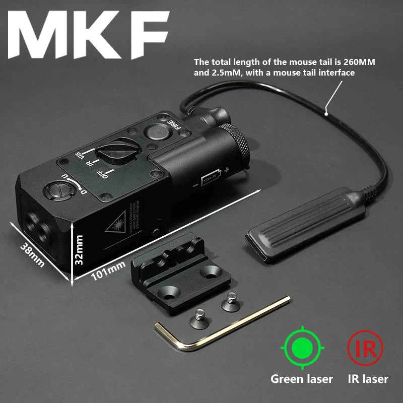 CQBL-1 Laser Aiming IR/Red/Green Dot Laser Indicator Momentary Constant Quick Opening With Scout Light Connect Mount For 20MM