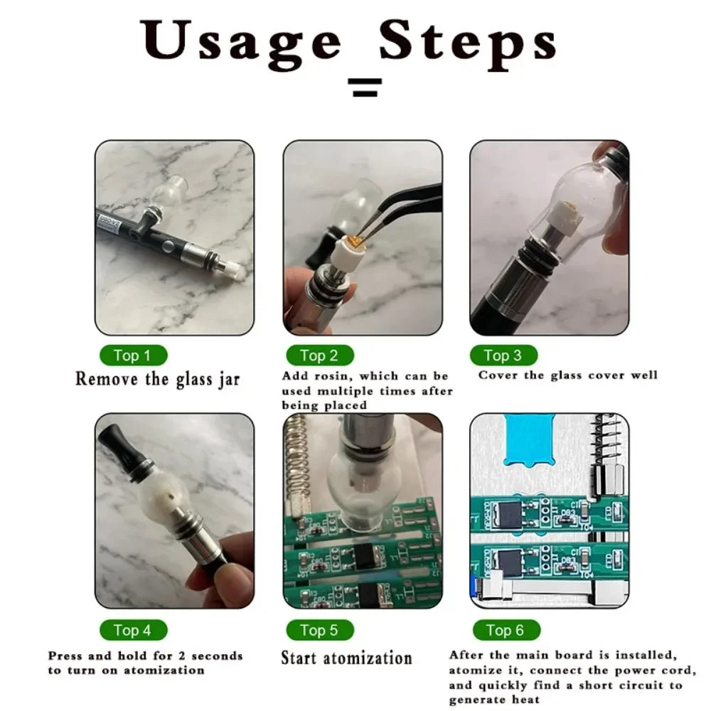 Rosin Atomizer Rosin Flux Pen PCB Short Circuit Detector USB Charging No Need Soldering Iron Welding Pen for Mobile Phone Repair
