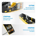 Pass Through RJ45 Cat6 Crimping Tool, 8P8C Crimper for CAT6A/CAT6/CAT5E (STP/UTP)， 3-in-1 Crimp/Cut/Strip