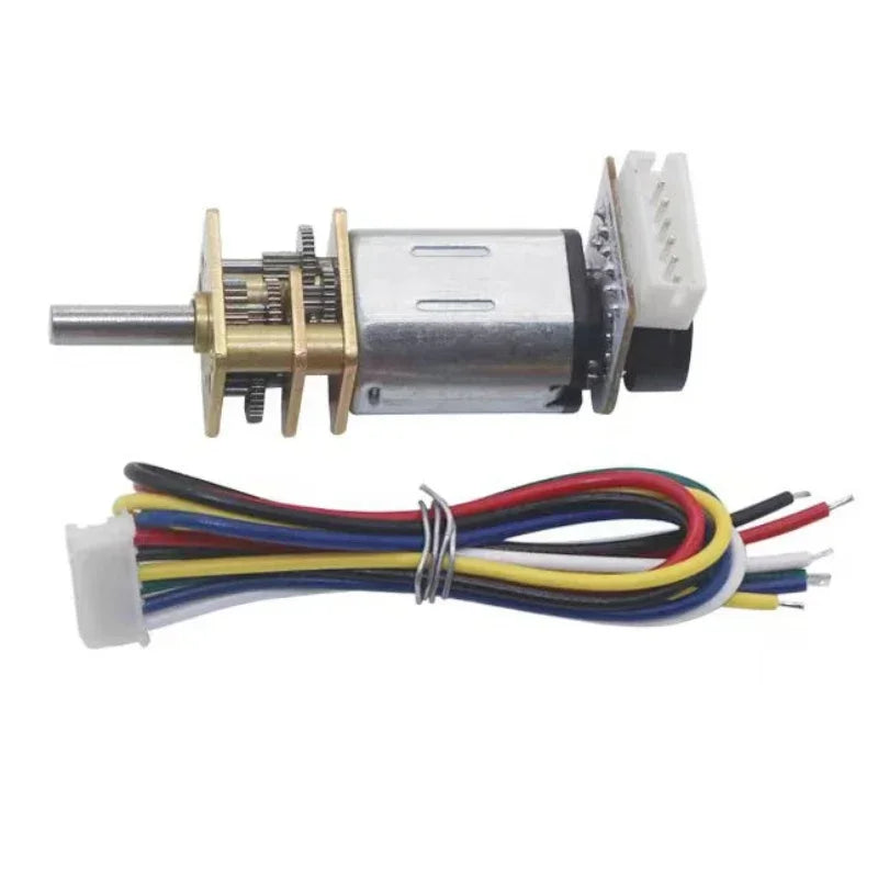 GA12 N20 Encoder DC 12V (6V 5V 3V) Mini Micro Metal Gear DC Motor with Gearwheel High Torque 30-4000RPM 7PPR Hall Sensor Encoder