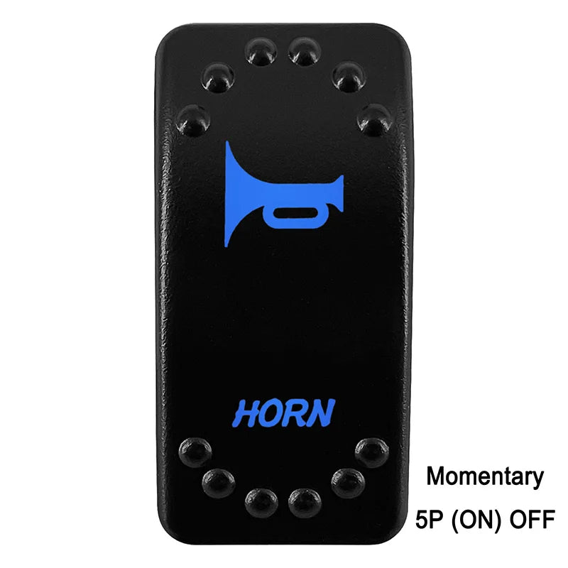 Waterproof Rocker Switch with Blue LED | 12V/24V Latching & Momentary (SPST/ DPDT) | for Marine, UTV, ATV, RZR, Automotive