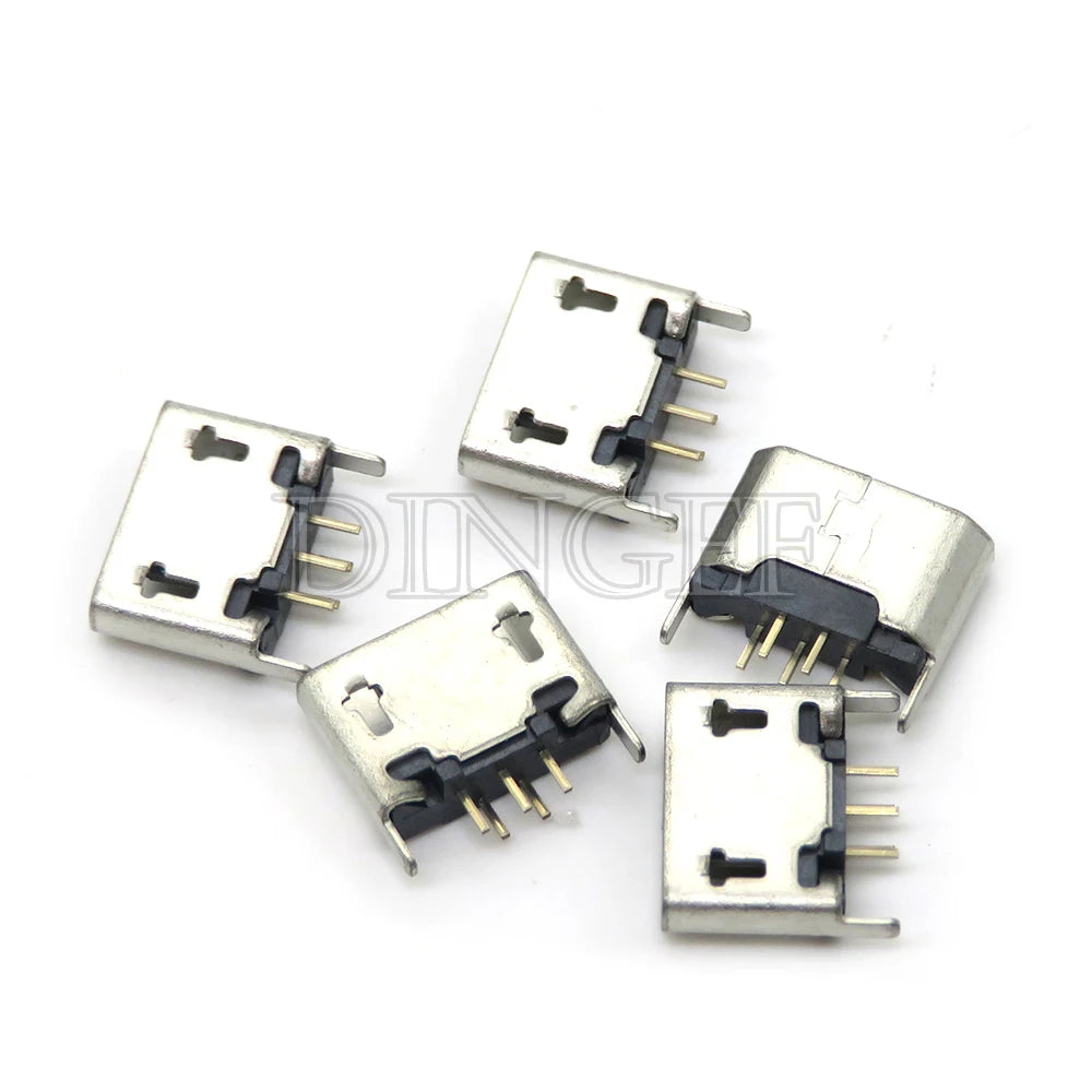 20PCS 5 Pin 10 Pin SMT Socket Connector Micro USB Type B Female Placement 12 Models SMD DIP Socket Connector