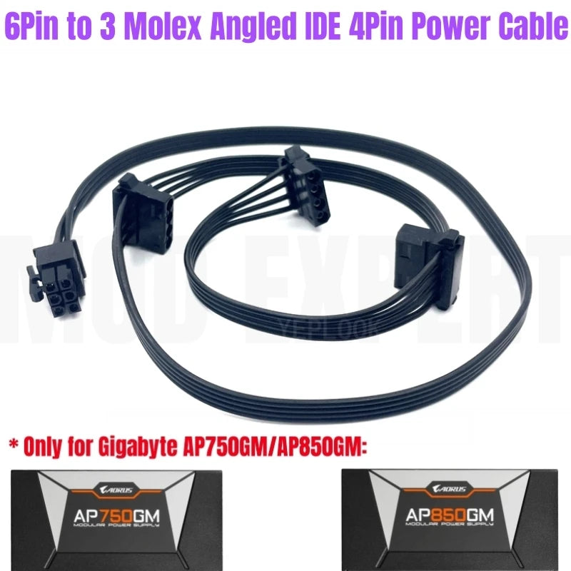 Modular Power Cable for GIGABYTE AORUS AP750GM AP850GM, GPU PCIe 8Pin 6+2Pin, CPU 4+4Pin, HDD SSD SATA Molex IDE 4Pin, ATX 24Pin