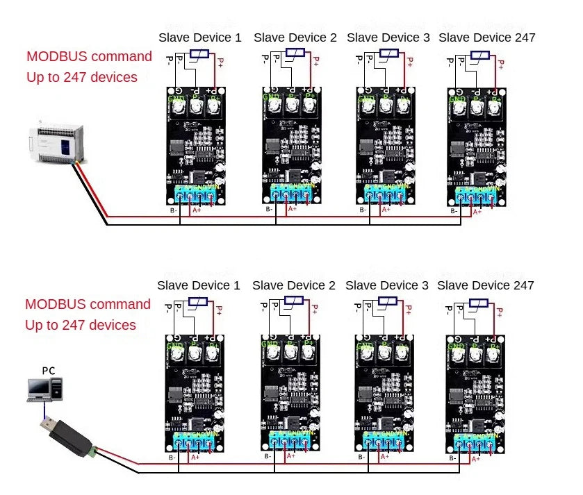 RS485 MODBUS RTU Transmitter Module For PT100 Platinum Resistance Thermocouple Temperature Sensor