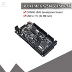 Mega2560 + WiFi R3 ATmega2560+ESP8266 32Mb memory USB-TTL CH340G Compatible for Arduino Mega NodeMCU WeMos Development board XCW