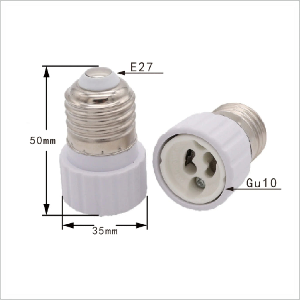 Gu10 To E26 e27 Lampholder Adapter Fireproof Screw E26 E27 To 2Prong Gu10 LED Lamps Spotlight Bulb Light Socket Adaptor