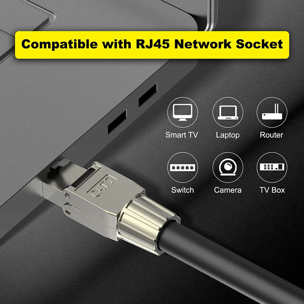 ZoeRax Cat8 Cat7 Cat6a Connectors RJ45 Tool Free Industrial Ethernet Easy Jack Shielded RJ45 Modular Termination Plug - 1PCS