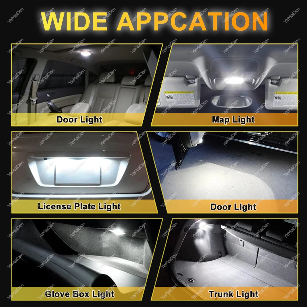 2-20 PCS C10W C5W LED Bulb CANBUS Festoon 31/36/39/41mm 12V 24V 3030-6SMD 6500K White Car Interior Dome License Plate Lights