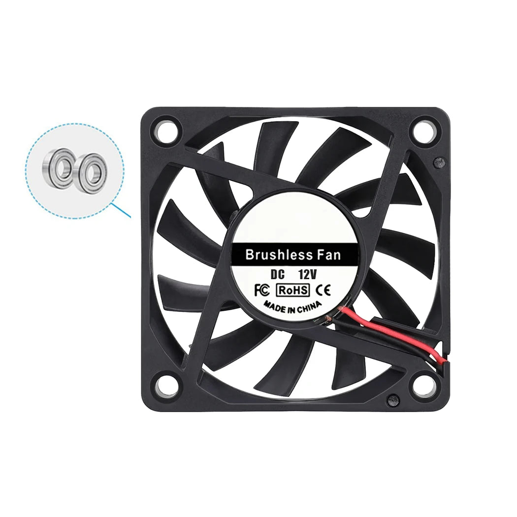 60x60x10 mm DC 5V 12V 24V 6010 Brushless Cooling Fan, Replacement Ball Bearing 60mm Fan for Cooling DIY PC Computer Case Fan