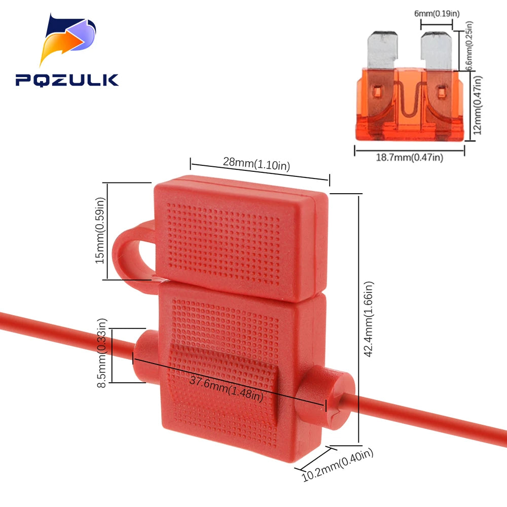 Medium Car Waterproof Fuse Holder Socket 32V 18/16/14/12/10 AWG Auto Motorcycle Motorbike Blade Fuse 1A 2A 3A 4A 5A 7.5A 10A 15A