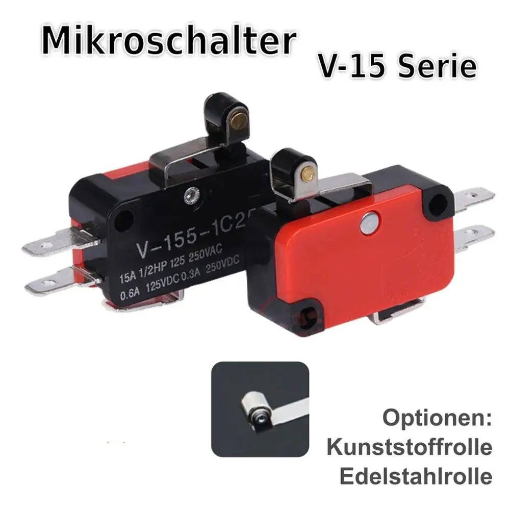 V-15 V-151 V-152 V-153 V-154 V-155 V-156-1C25 Micro Switch 16A 250VAC SPDT Momentary Travel Limit Switch 1NO1NC Lever Roller