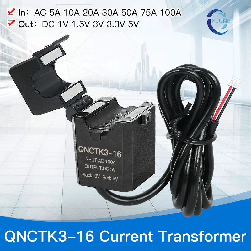 Split Core Current Transformer AC 10A 20A 30A 50A 100A Output DC 3.3V 5V Open Type Current Transformer Clamp CT