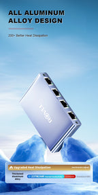 ROVLL Gigabit 1000Mbps RJ45 Ethernet Network Splitter 1 to 4 LAN Adapter Connector for PC Laptop TV Router Network Cable