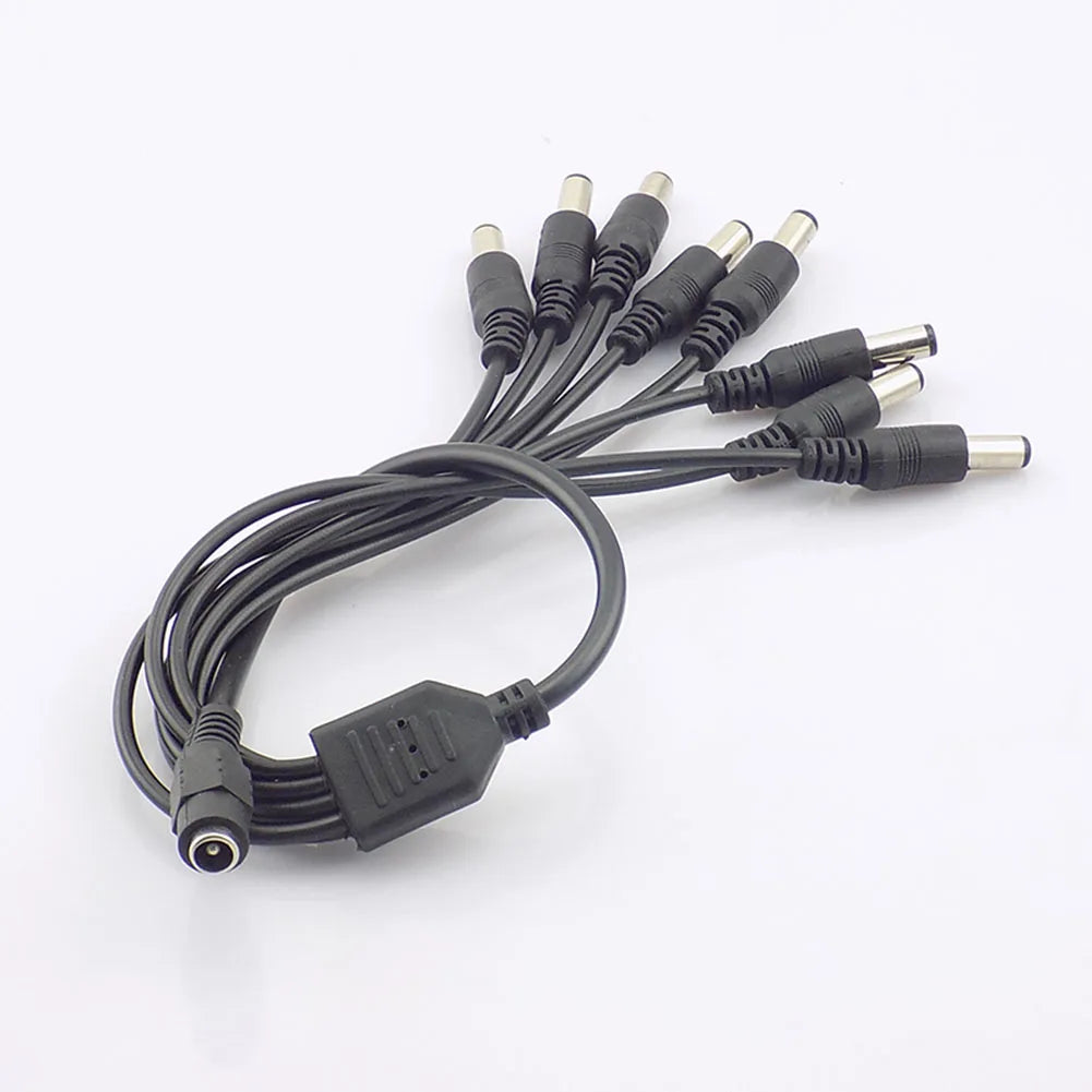 12V DC Power Supply 1 Female to 2 3 4 5 8 Male way Splitter Plug extension Cable cord connector 5.5*2.1mm for Led strip light