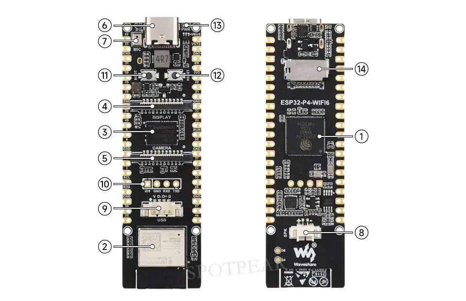 ESP32 P4 WIFI6 High-Performance Development Board Optional Kit On-board ESP32-C6 Supports Wi-Fi 6 And Bluetooth 5 AI Deepseek