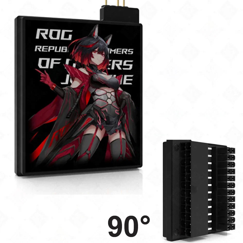 Motherboard 24PIN Custom Image Converter Lighting Power Supply 24P To 90/180 Degree MOBO Adapter Connector Steering Head MOD