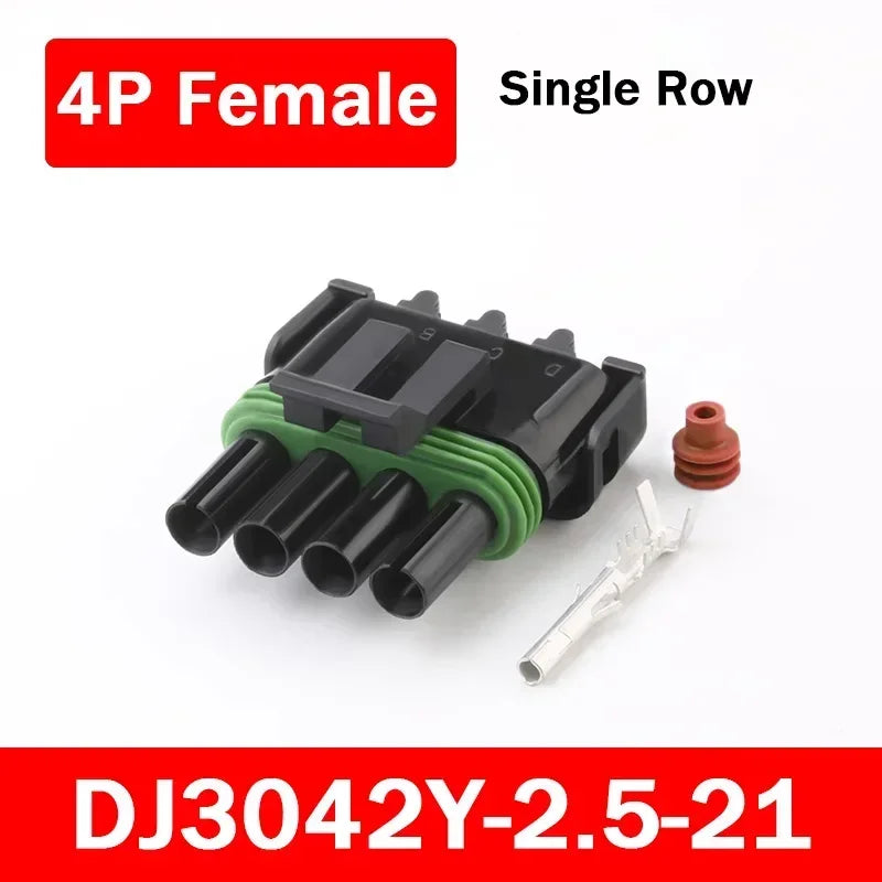 5/20Sets 2.5mm 1/2/3/4/6Pin Waterproof Electrical Connector Male Female Plug Delphi Injector Socket 12010975 For GM Motorcycle