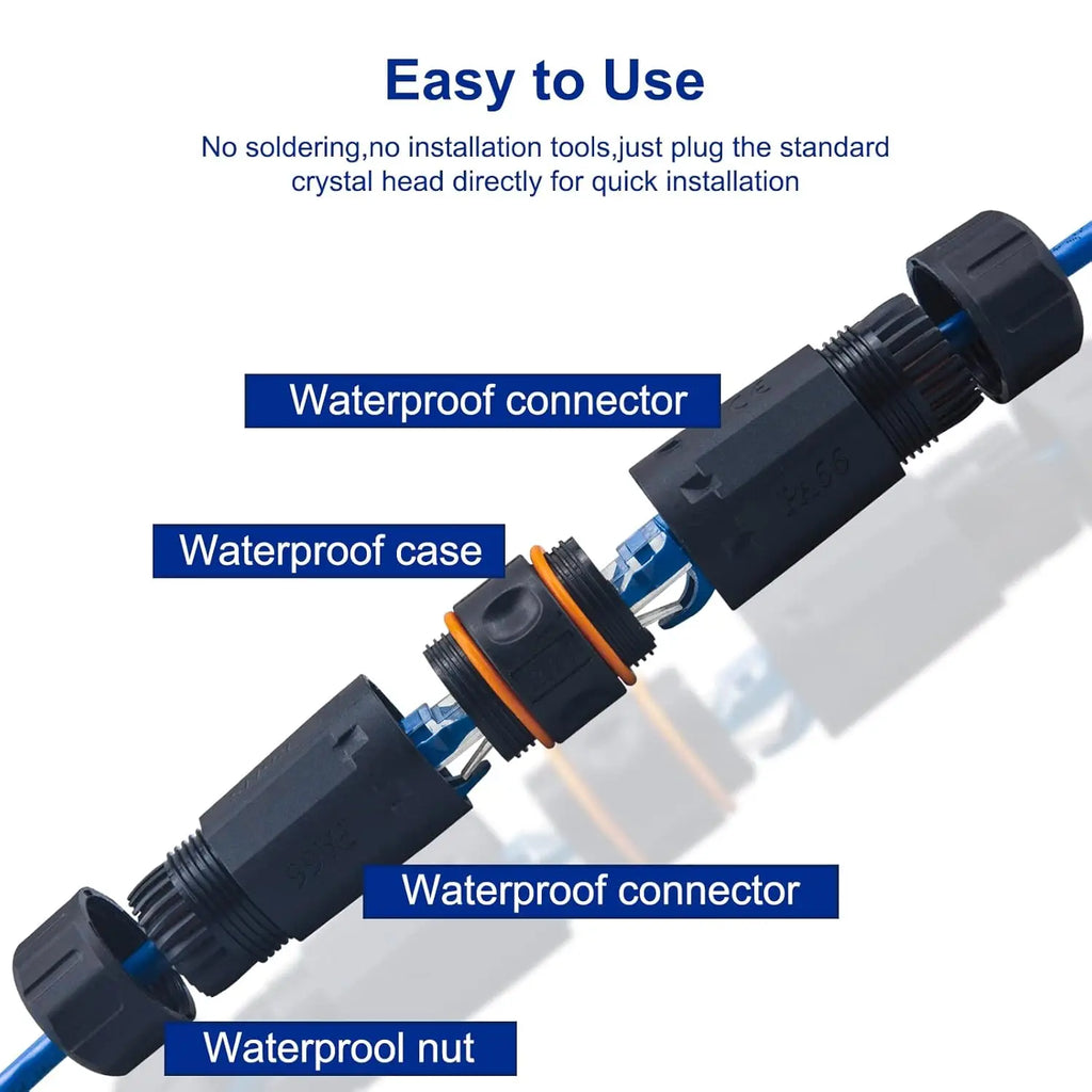 RJ45 Panel Mount Coupler, IP68 Shielded Industrial Panel Mount Bulkhead Ethernet LAN Pass Through Connector for CAT5/CAT5E/CAT6A