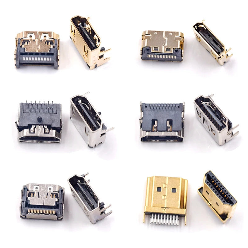 5/10Pcs 19Pin SMD HDMI Socket Vertical Right Angle HD Interface Surface Mount PCB Receptacle Connector for Repair