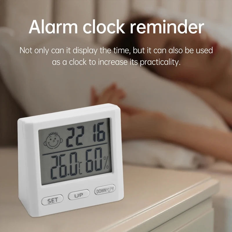 LCD Digital Clock Thermometer Hygrometer Sensor Gauge Weather Station Digital Home Indoor Temperature Humidity Meter Desk Clock
