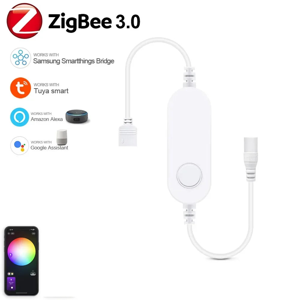 Zigbee 3.0 Smart LED Controller DC5V 12V 24V Dimmer Single Color CCT RGB RGBW RGBCCT LED Strip for Tuya Alexa SmartThings 2mqtt