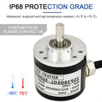 AUCHTEL 38mm Incremental Rotary Encoder 6mm D Shaft Optical Switch AB Z Phases 10-1024-3600 PPR 5-24VDC