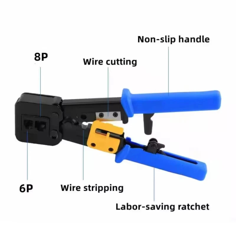 Crimping Pass Through RJ45 6P 8P Cat5 Cat5e Cat6 Pliers Crimp Net Work Tool Multifunction Crimper End-Pass-Through Connectors