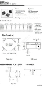 5pcs SMT Common Mode Choke Inductor Inductance 28uH 2.8A Signal Line EMI Filter Noise Supression DC Converter CS02-280-2R