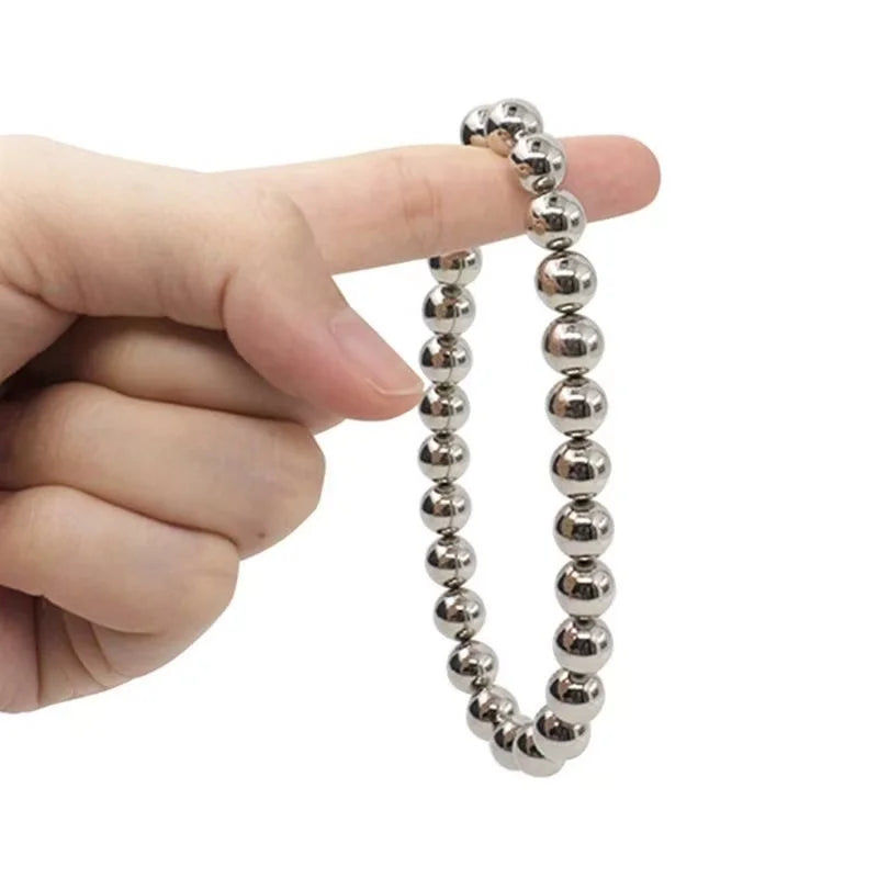 27-343Pcs Silver Round Ferrite Magnet Magnetic Bracelet Bead Palm Stone Magnetic Polishing Ball Jewelry DIY Crafts Multi-purpose