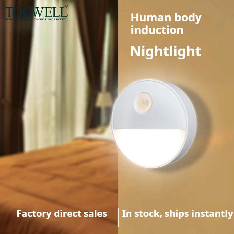 Intelligent induction home night light cabinet bedroom corridor steps wireless security human body sensor light