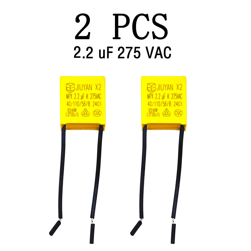 2.2uF X2 Safety Capacitor 275VAC Polypropylene Film for DC AC Pulse Circuits Smart Home Appliance Power Supply Stable P