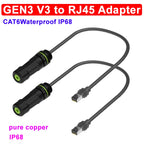 RJ45 For Starlink Mini Gen3 to Ethernet Connector Adpater IP68 Waterproof for SPX Extender GEN3 V3 CAT6 Gigabit Cable Connector