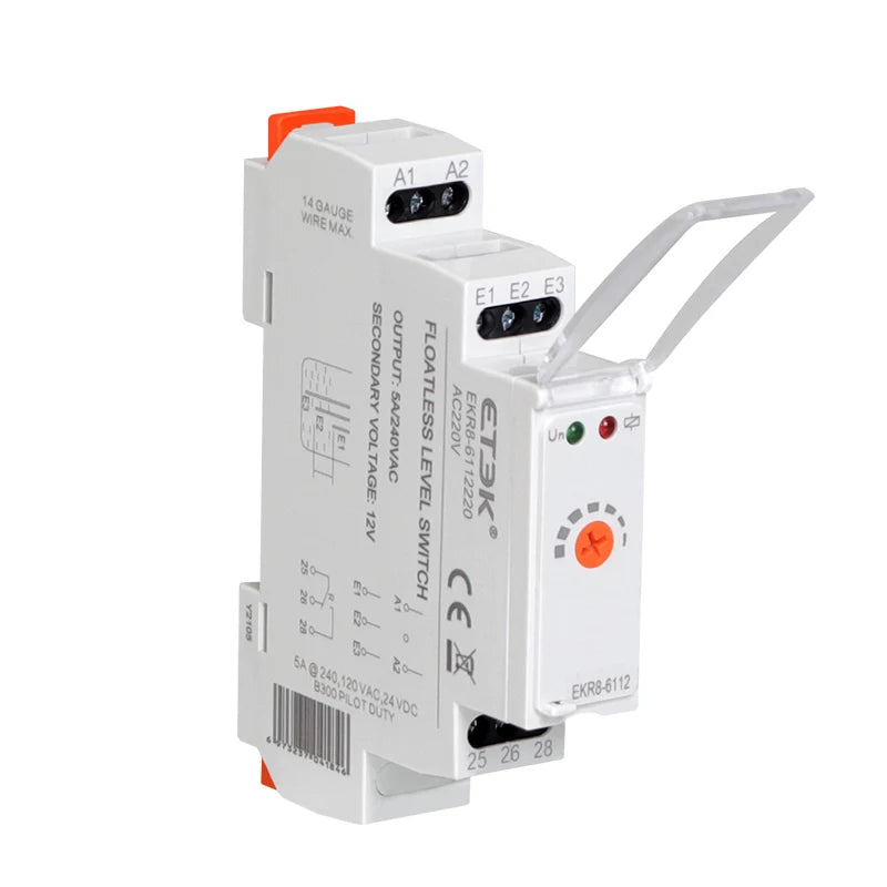 ETEK Floatless Water Level Relay Switch Electronic Liquid Level Controller 5A  AC 220V  SPDT 12V EKR8