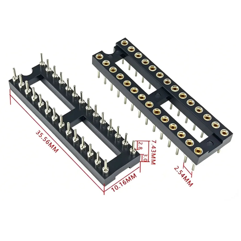 5PCS DIP-8 DIP14 DIP16 DIP18 DIP20 DIP24 DIP28 DIP32 DIP40 PIN Round IC SOCKET  Round Hole DIP IC Sockets Adaptor Solder Type