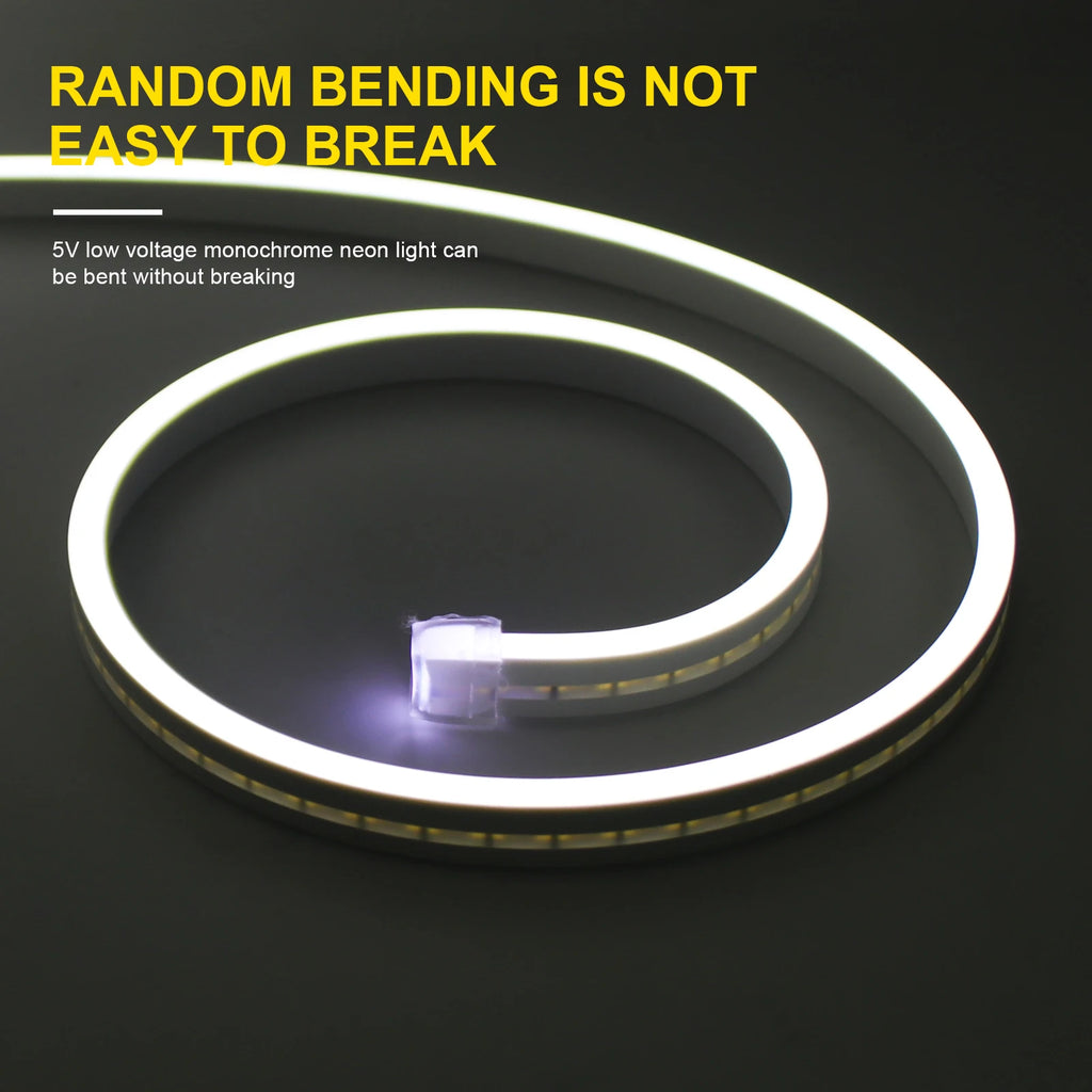 USB Neon LED Strip Light DC 5V 2835 120LEDs/M Waterproof Flexible Neon Rope Light Red Blue White Pink Green Tape Room Backlight