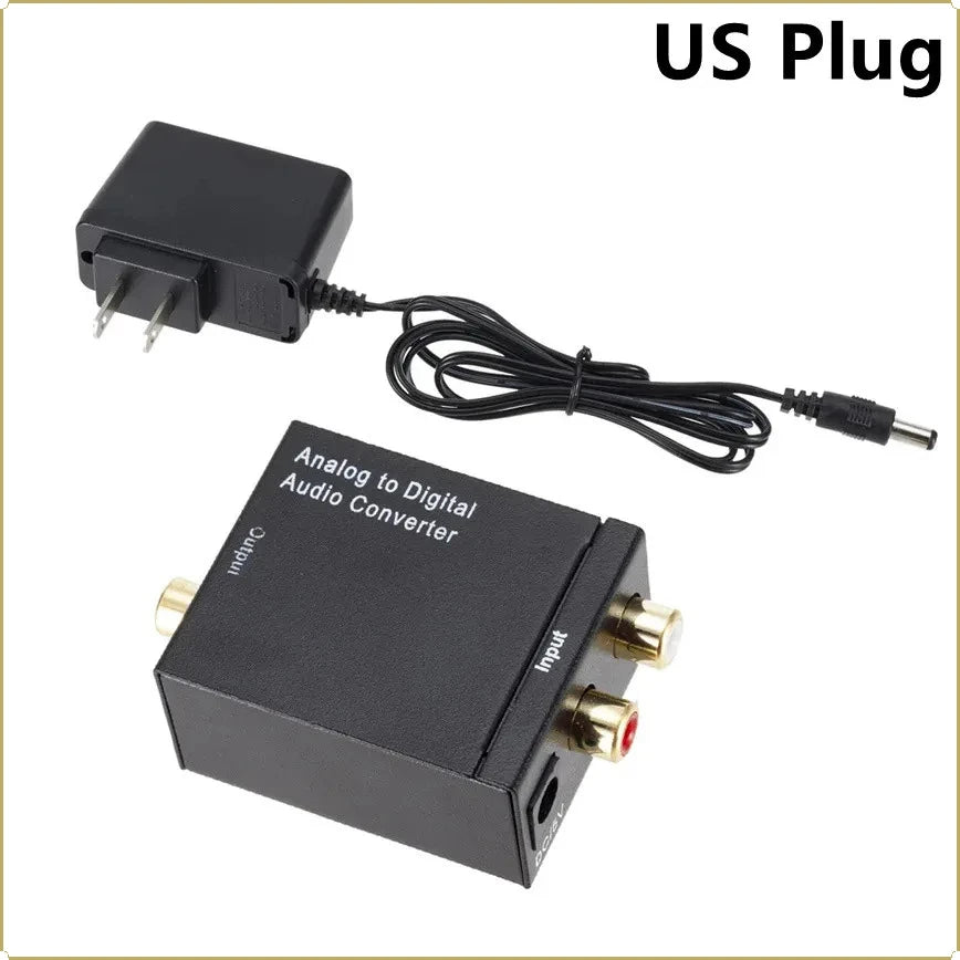 Analog to Digital Audio Converter L/R RCA to Digital Toslink Coaxial Audio Adapter For PS4 HDTV DVD Amplifier Soundbar Speaker