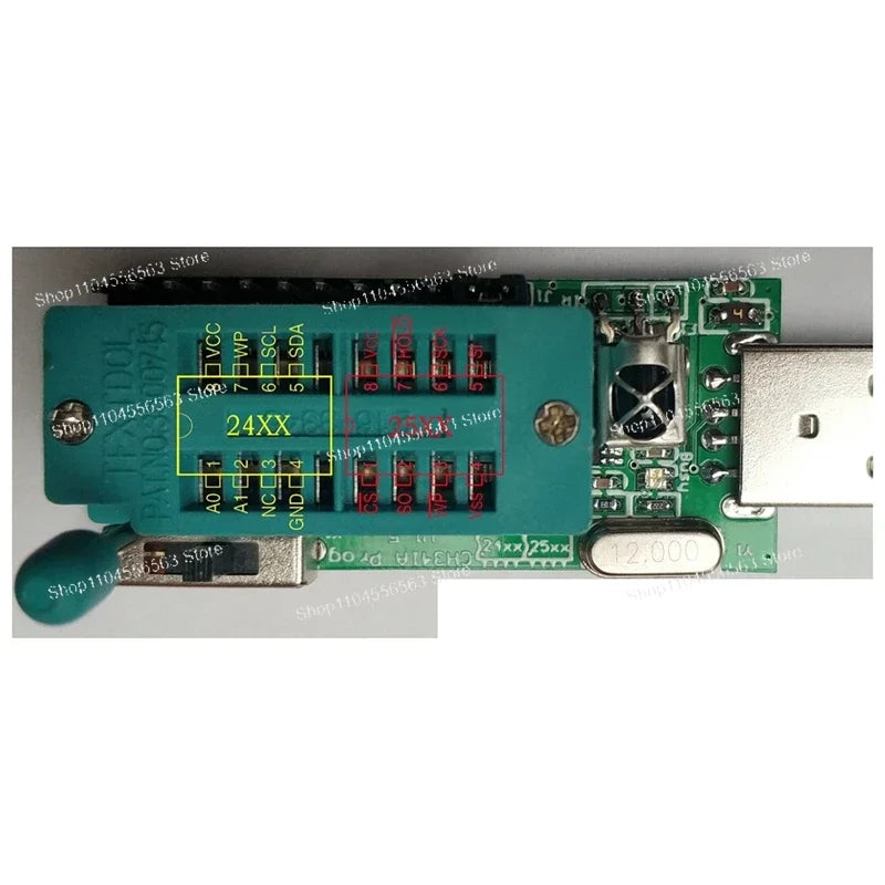 CH341A USB Programmer V1.7 with 1.8V Level Shifter for W25Q64FW W25Q128FW GD25LQ64 Flash Memory IC
