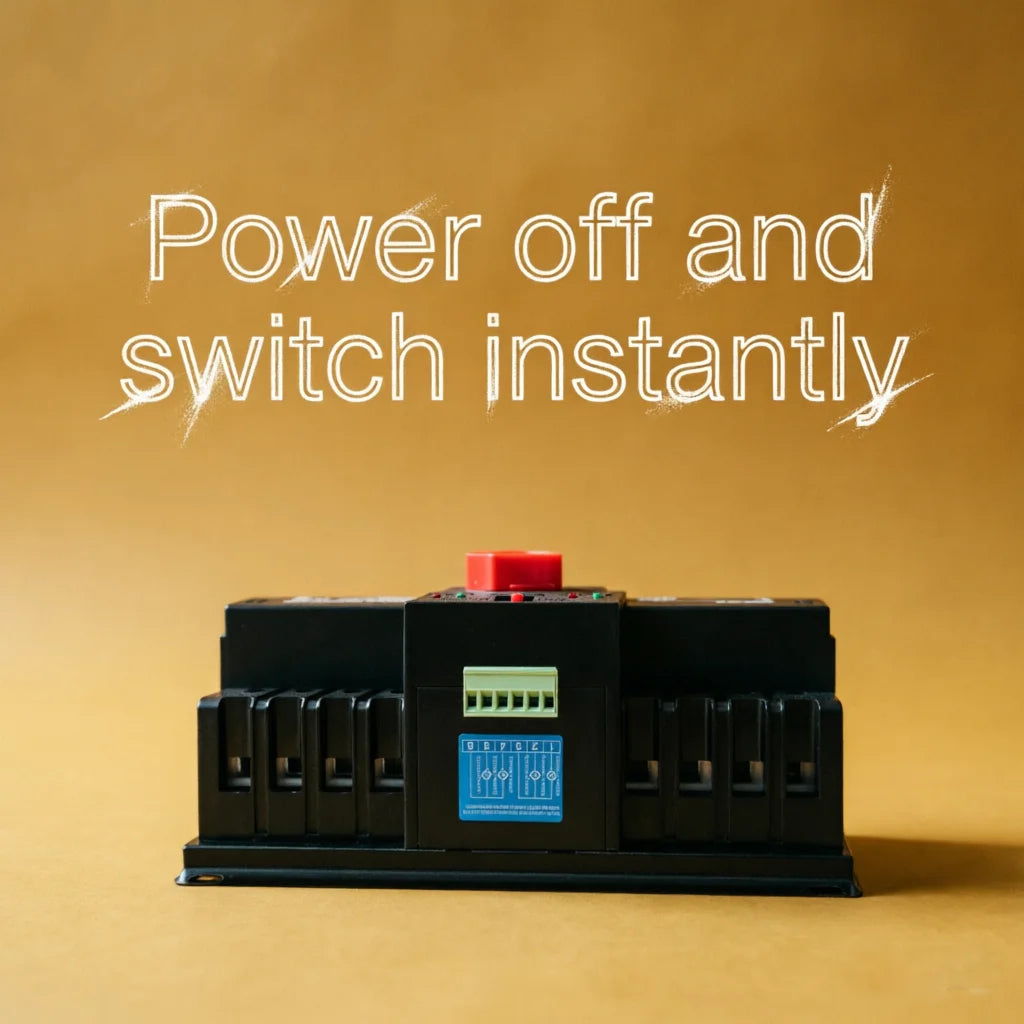 TOMZN TOQ3 Built-in Circuit Breaker 2P/4P 63A-125A with Night Light, 2-In 2/1-Out, Short-Circuit & Overload Protection