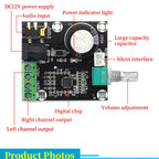 1/5/10Pcs PAM8610 Audio Amplifier Board DC12V 2×15W Dual Channel Class D Amp Board XH-M120