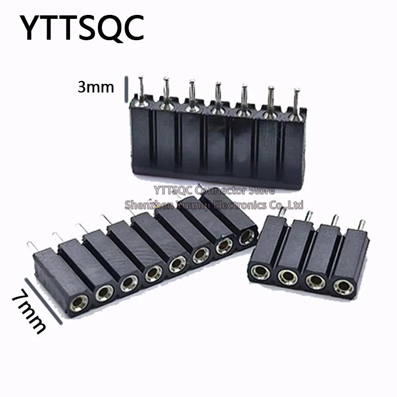 1P-40P 2.54mm PH7 Round Hole Straight Pin Single Row 0.1" Breakable Stackable PCB IC Crystal Transistor Female Tin Header Socket