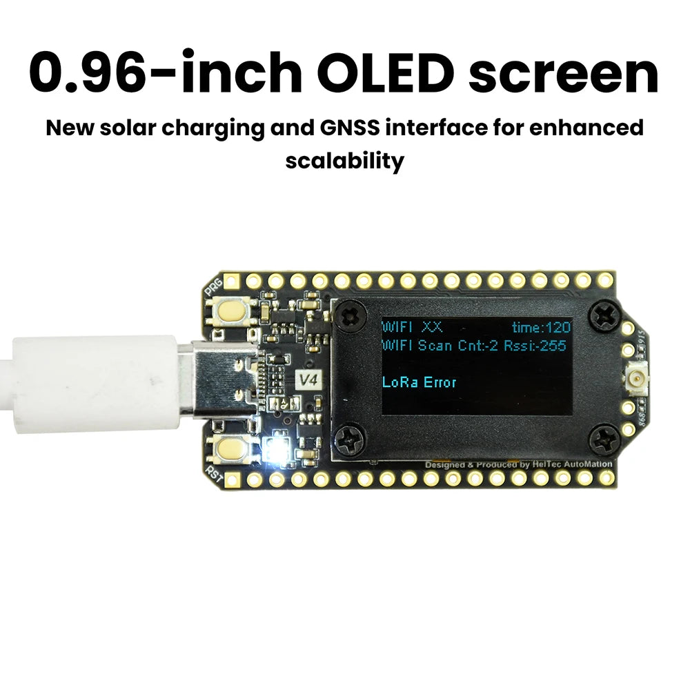 WiFi LoRa 32 V4 ESP32 Bluetooth WiFi Development Board, 0.96-inch Digital Display ESP32-S3R2 Low-Power IoT Development Board