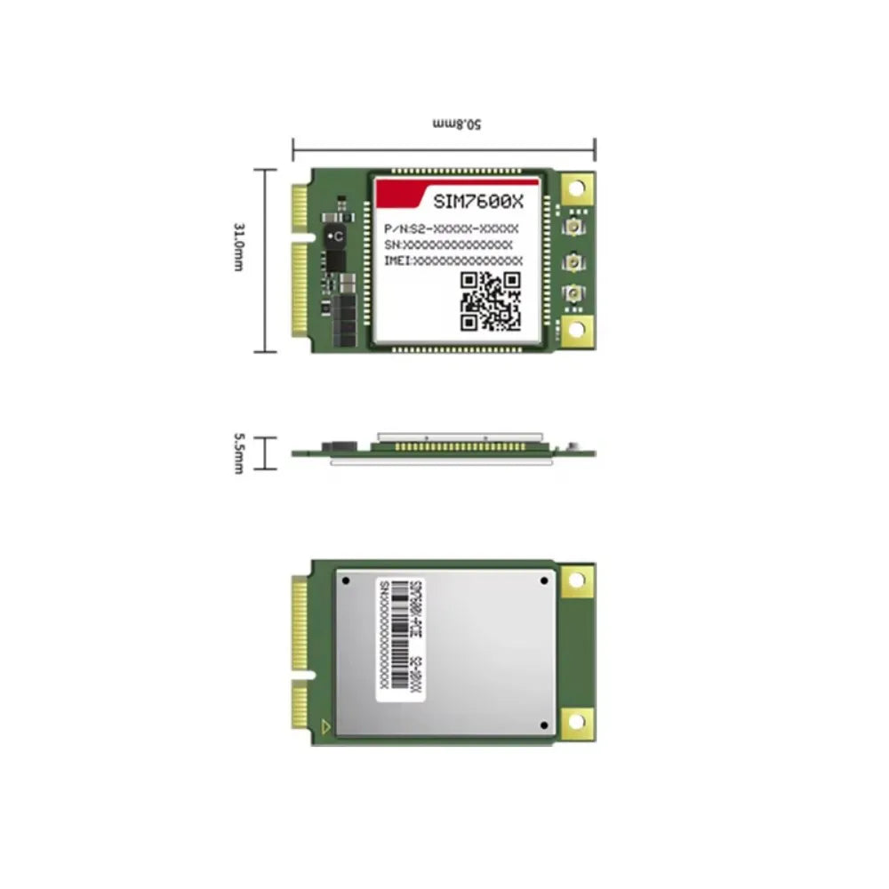 SIM7600A SIM7600SA SIM7600E SIM7600G SIM7600NA LTE Cat1 Mini Pcie Module With GNSS Receiver WCDMA GSM Modem 10Mbps DL