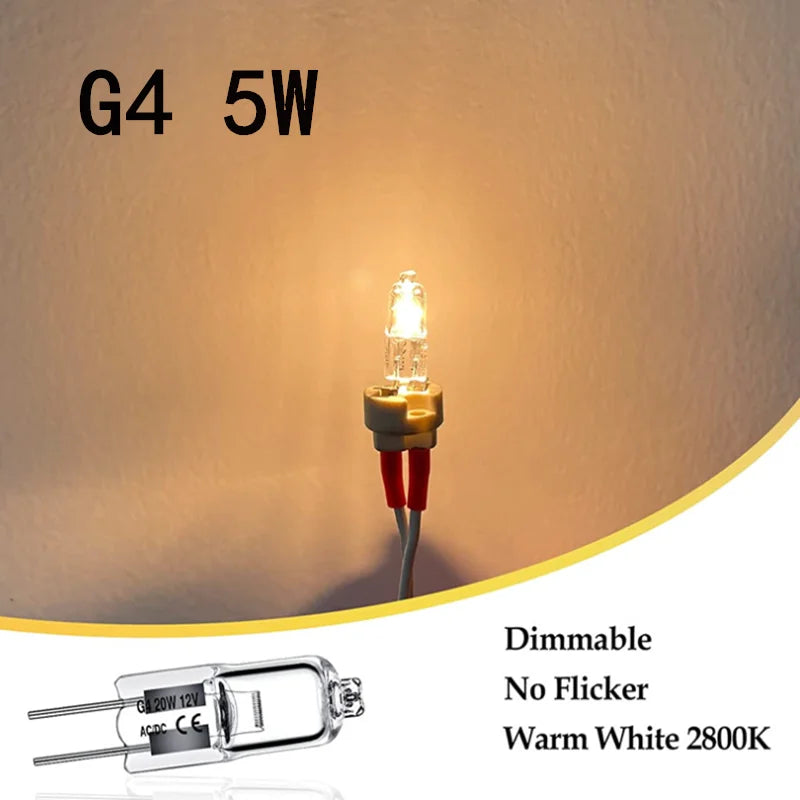 1/5/10PCS G4 12V 5W 10W 20W 35W 50W LED Lamp Bulbs Inserted Beads Crystal Lamp Halogen Bulb Eco Halogen Light Bulbs Capsule
