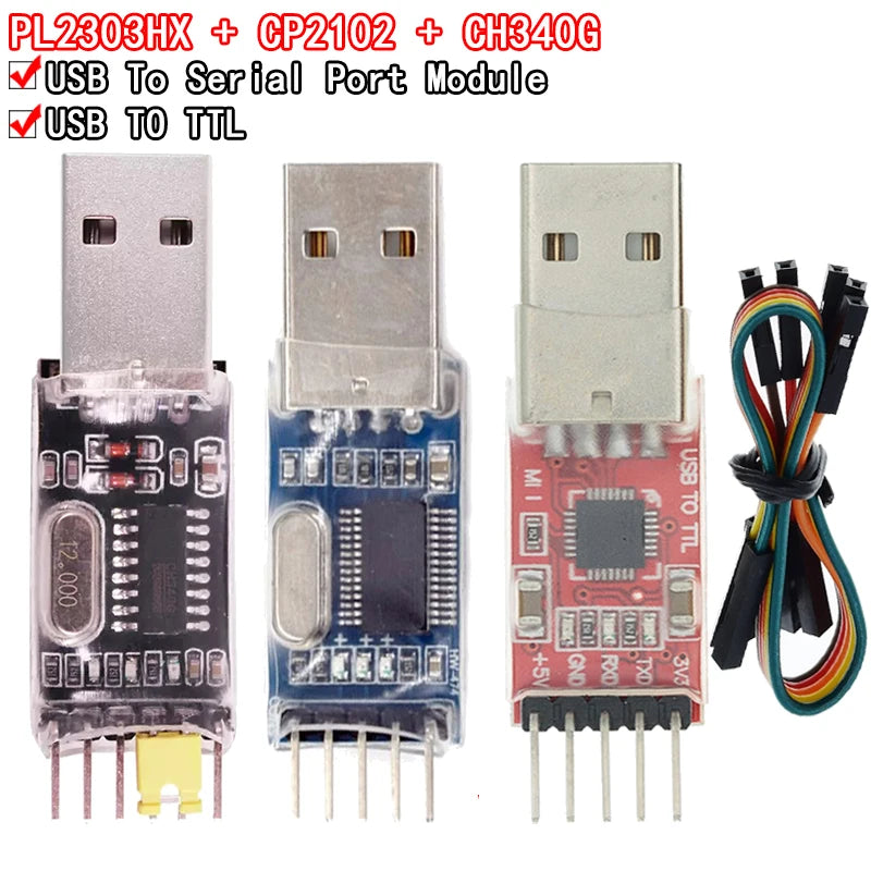 3pcs/lot =1PCS PL2303HX+1PCS CP2102+1PCS CH340G USB TO TTL for arduino PL2303 CP2102 5PIN USB to UART TTL Module