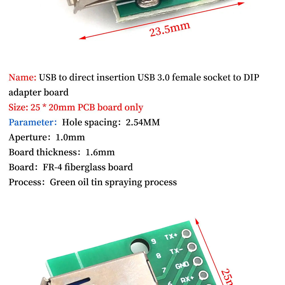 Micro Mini USB USB A Male USB 2.0 3.0 A Female USB B Connector Interface to 2.54mm DIP PCB Converter Adapter Breakout Board