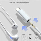 USB C to 3.5mm Earphone Adapter Audio Converter Jack for iPhone 15 Samsung Type-C Headphone Connector 3.5mm Jack USB C