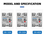 Single Phase Solid State Relay SSR-40DA SSR-25DA SSR-10DA DC To AC 3-32VDC Input 24-380VAC Output Solid State Relay