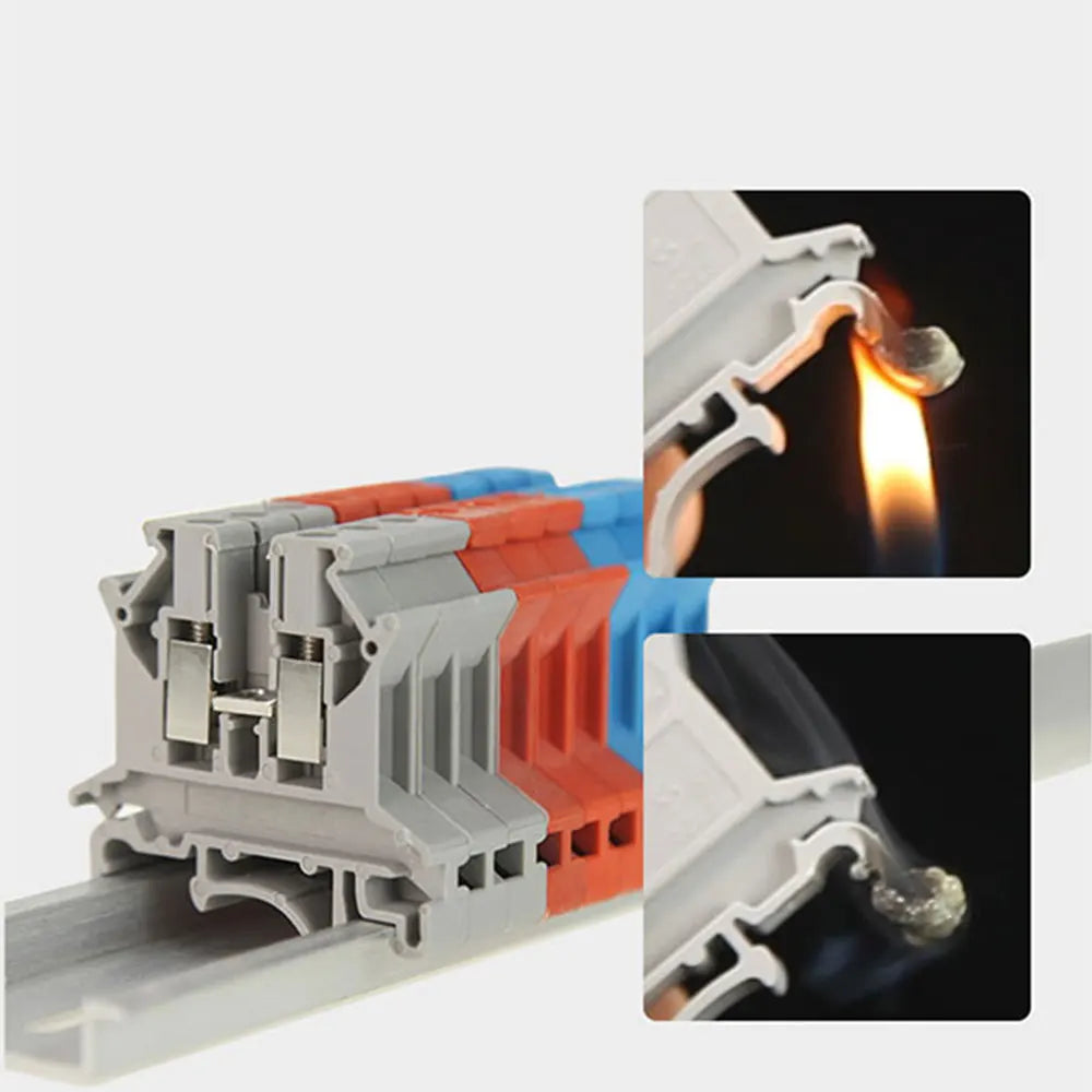 4PCS Din Rail Terminal Blocks Wire Electrical Conector Terminal Connector Screw Cable Strip Power Distribution Block UK-2.5B/10N