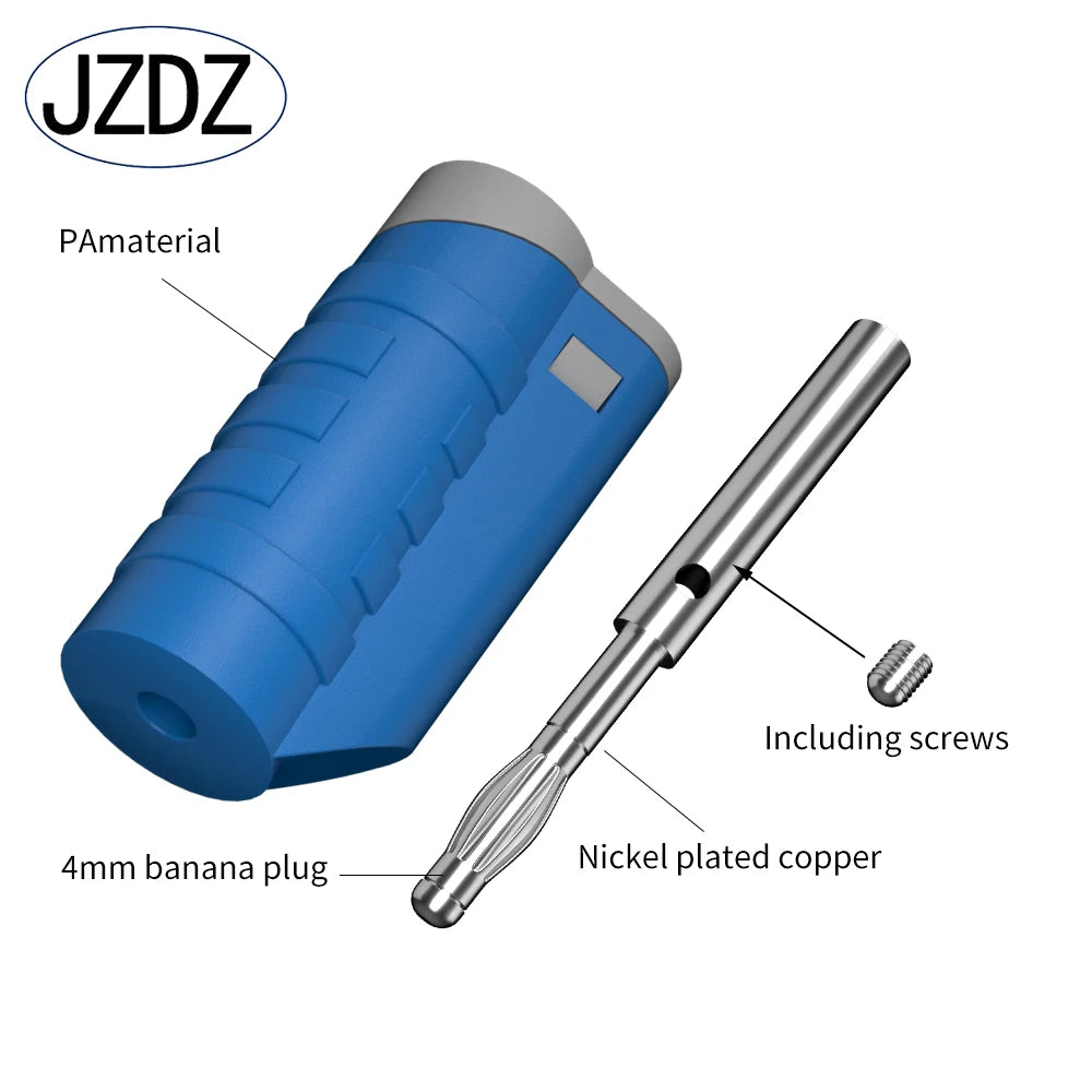 JZDZ 5pcs 4MM Safety Stackable Banana Plug High Quality Welding-free Connector for Multimeter DIY Assembly Tools J.10056